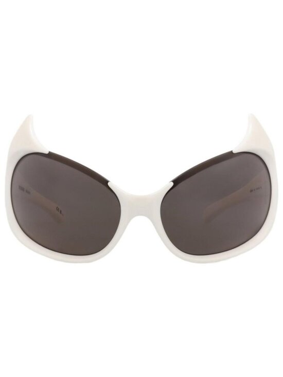 New Balenciaga Womens Shield/Wrap Ivory Ivory Grey Fashion Designer Sunglasses main image 7
